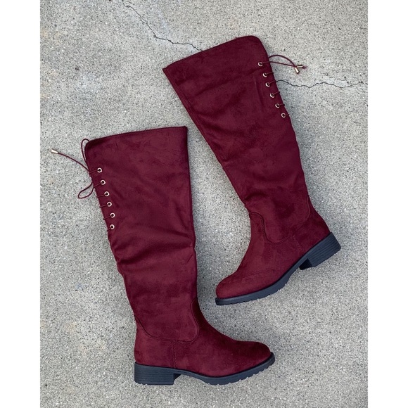 Top Moda Kids Knee High Micro Suede Boots - Picture 1 of 4